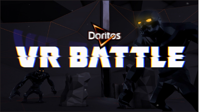 A screenshot of VR Battle with Doritos ad. VR: Virtual reality.