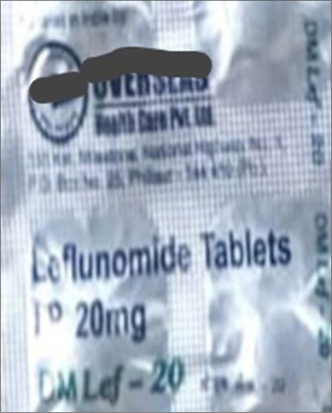 Strips of drug – leflunomide.